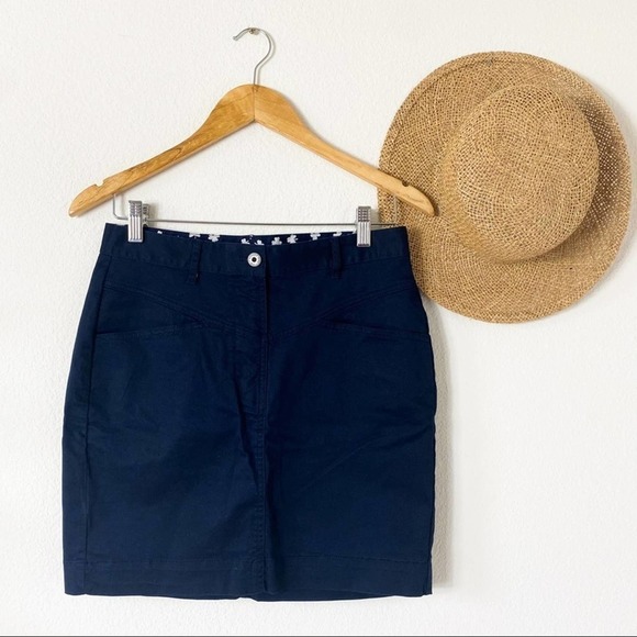 Brooks Brothers Navy Blue Straight Denim Skirt Size 2